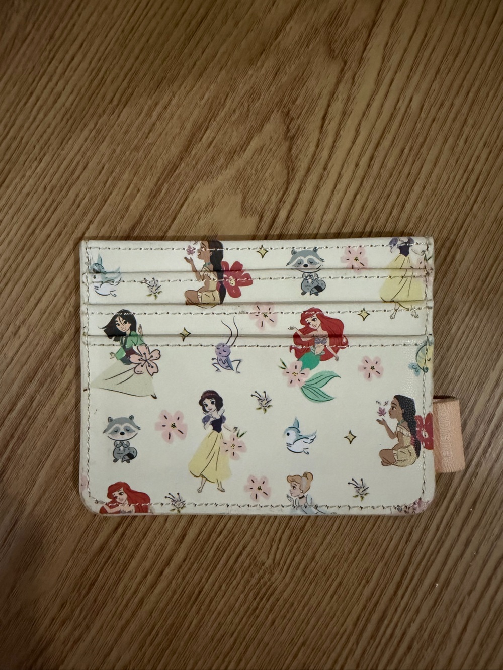 Disney Cream Princess Card Holder with Colorful Character Print